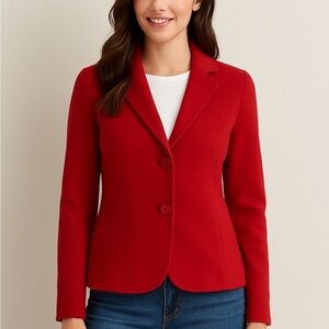 Talbots Classic Red Wool Blazer